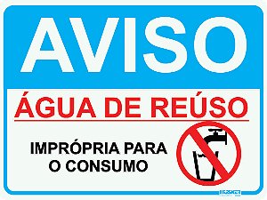 Placa Aviso Água de Reuso