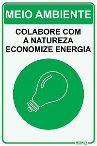Placa Meio Ambiente Economize Energia