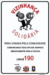 Placa Vizinhança Solidária