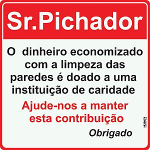 Placa Aviso Pichação
