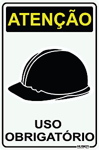 Placa Atenção uso Obrigatório de Capacete