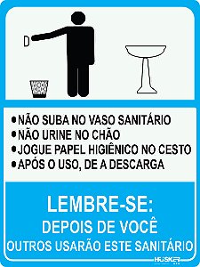 Placa Lembrete Sanitário Masculino