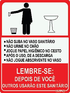 Placa Lembrete Sanitário Feminino