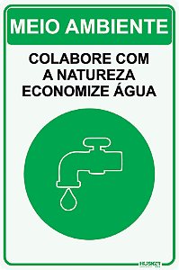 Placa Meio Ambiente Economize Água