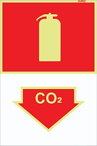 Placa Extintor CO² 30x20 cm