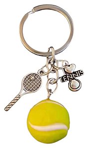 Chaveiro Pingente Raquete De Tênis Com Bolinha I Love Tenis Kit Chaveiro Tennis