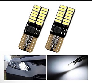 2 Lampadas Pingo T10 24 Led Chip Canbus Canceler (forte 8w) T10 Branca