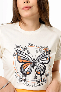 T-SHIRT BORBOLETA BE A NICE HUMAN - OFF