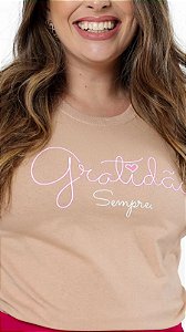 T-SHIRT GRATIDAO SEMPRE ALTO RELEVO - BEGE