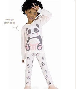 Pijama manga longa Panda - Algodão e Modal