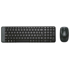 KIT MOUSE E TECLADO LOGITECH MK220 SEM FIO PTO