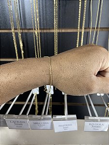 PULSEIRA CADEADO 1,5MM BANHADA A OURO 18K