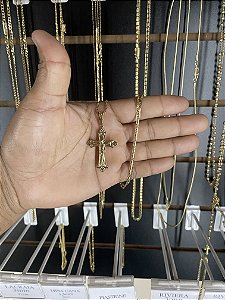 PINGENTE CRUCIFIXO VITORIANO COM JESSU MÉDIO