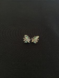 BRINCO RAMO COLORIDO BANHADO A OURO 18K