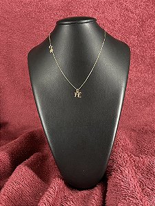 GARGANTILHA FÉ BANHADO A OURO 18K