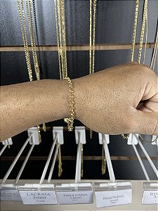 PULSEIRA ELO PORTUGUÊS 3MM BANHADO A OURO 18K