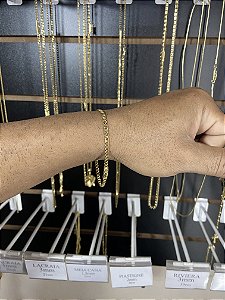 PULSEIRA GRUMET 3MM BANHADO A OURO 18K