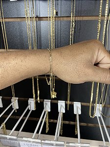 PULSEIRA PIASTRINE 2MM BANHADO A OURO 18K