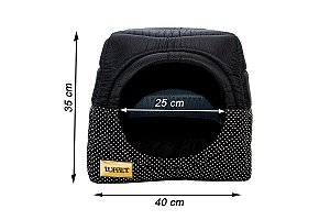Cama Iglu e Toca Para Cachorro Luppet Luxo Preto Poa Tamanho:M