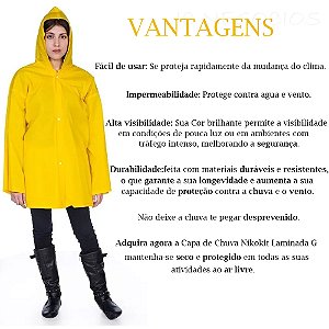 Capa de Chuva Nikokit Laminada G Amarela