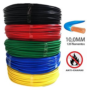 Fio Eletrico Flexivel 10,0mm Com 50 Metros Cabo Elétrico