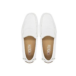 Mocassim Youth Couro Floater Branco