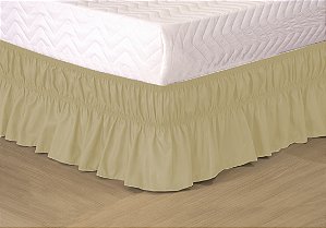 Saia para cama box Colchobox Ajustavel Elasticada Solteiro Casal Queen Avelã
