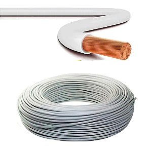 Rolo Fio Elétrico Flexível 2,5mm 100 Metros Anti Chamas Cabo Cores:Branco