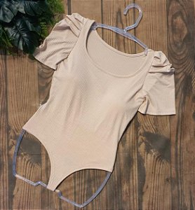 Body canelado manga creme (UN)