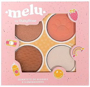 Quarteto de Blushes e Iluminadores Melu by Ruby Rose