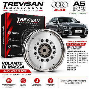 Volante Bimassa Audi A4 A5 A6 A7 Q5 2.0 TFSI Transmissão S tronic de 7 marchas 2015 a 2020