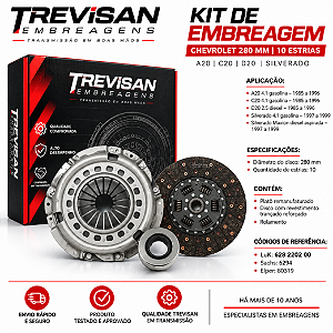 Kit de Embreagem D10 3.9 8V Perkins Q20B Diesel aspirada – 1978 a 1989