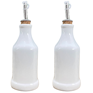 Kit Galheteiro 2 peças 300ml - Azeite e Vinagre - Porcelana