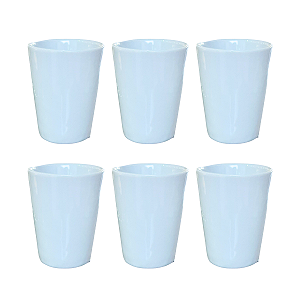 Kit Jogo 6 Copos Refresco 220ml - Porcelana branca