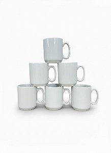 Jogo 10 canecas 150ml - Kit Porcelana branca (2)