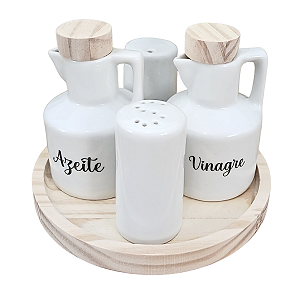 Kit Galheteiro 5 pçs - Porcelana decorada