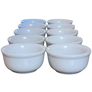 Jogo 10 cumbucas/tigelas 120ml - Kit Porcelana Branca