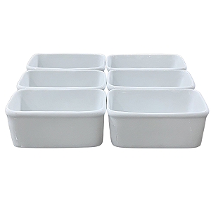Kit 6 Tigelas / Cumbucas 280 ml - Pote Sobremesa - Sachês - Suflês - Porcelana Branca (2)