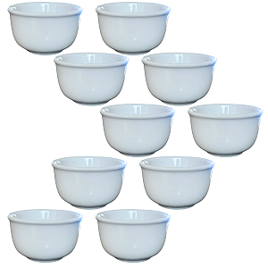 Jogo 10 Cumbucas 200ml Bowls Tigelas Kit Porcelana branca(2)