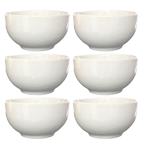 Kit 6 Tigelas Cumbucas Servir Sopa Açai 500ml - Porcelana