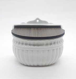 Saleiro Parede 1KG - Porcelana Branca Relevo