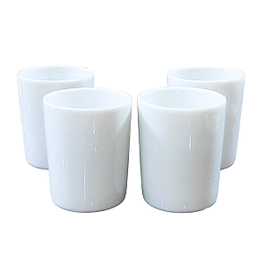 Kit Jogo 4 Copos Shot 100ml Aperitivo / Café - Porcelana Branca