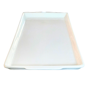 Bandeja Travessa refratária - Porcelana Branca (CxLxA) 36cm x 18,5cm x 2,5cm (2)
