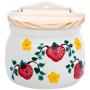 Saleiro Parede 1KG - Porcelana Decorado à mão Morango