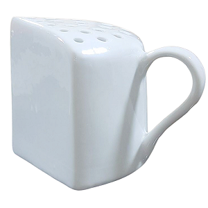 Porta Queijo ralado de Mesa, formato queijo - Porcelana Branca