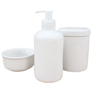 Kit Higiene Bebê Lavabo 3 peças Porcelana Branca