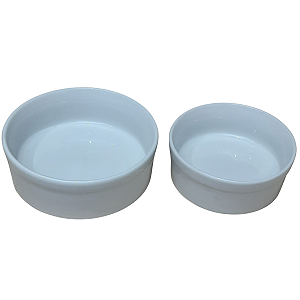 Kit Comedouro e Bebedouro para Cães e Gatos - Porcelana