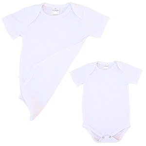 Kit Body infantil Branco Manga Curta Sublimação RN a G