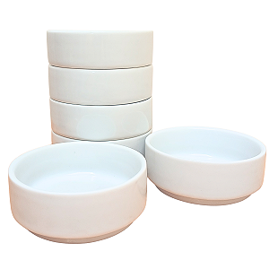 Kit Jogo 6 Tigelas sobremesa 100ml empilháveis Porcelana (2)
