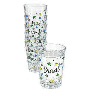 Kit Jogo Copo Americano Brasil 180ml 6 Peças